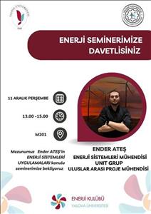 Bölüm Semineri: Enerji Sistemleri Uygulamaları